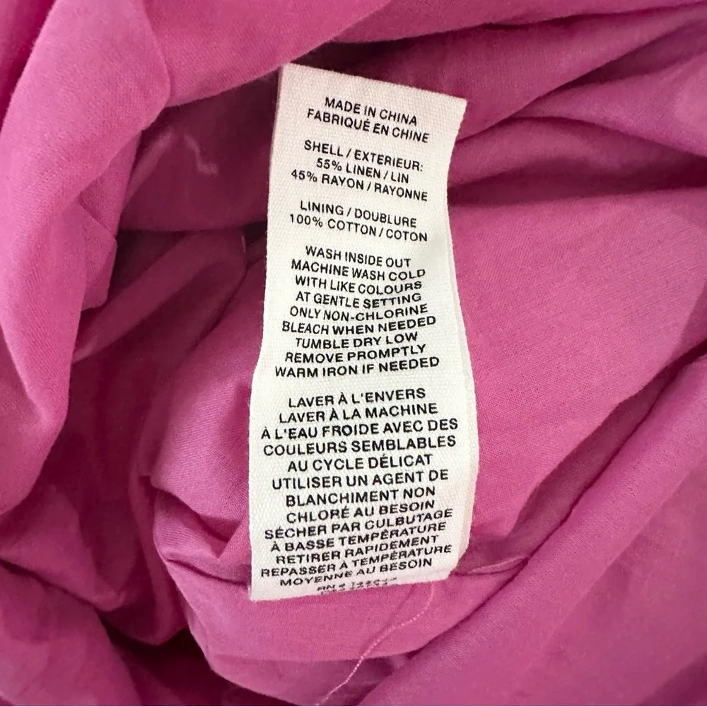 Avec Les Filles Contrast Edge Fit & Flare Midi Linen Blend Dress Size 10 - Picture 12 of 12